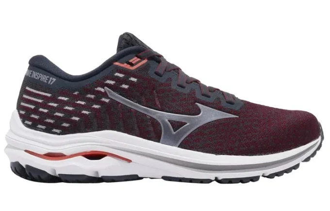 Mizuno Wave Inspire 17 Waveknit Wide “Donkerrood”