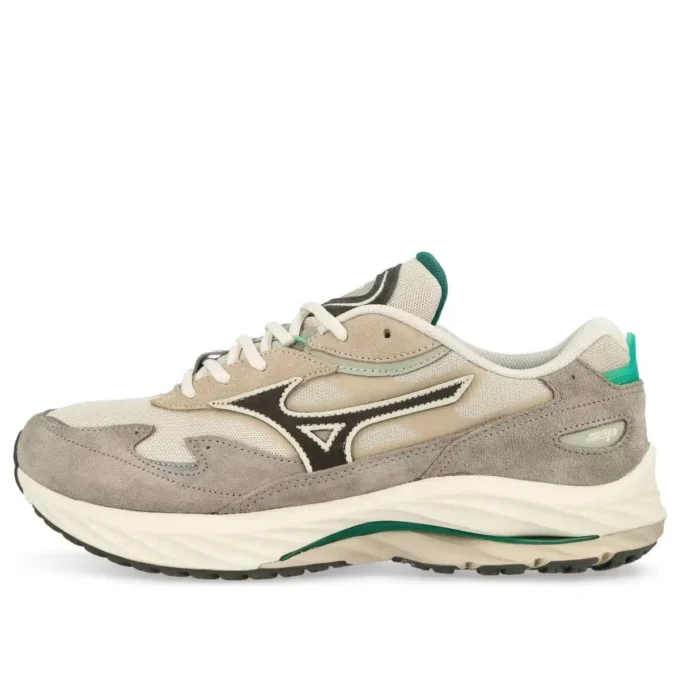 MIZUNO Wave Rider B “Lichtbeige Donkergrijs Mintgroen”