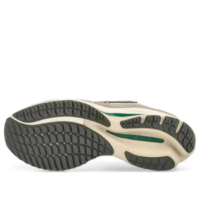 MIZUNO Wave Rider B “Lichtbeige Donkergrijs Mintgroen”